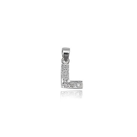 Colgante de plata con circonita Letra L