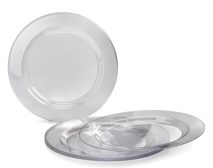Algon Set 6 Platos Transparentes de Plástico (PS) de 19 cm